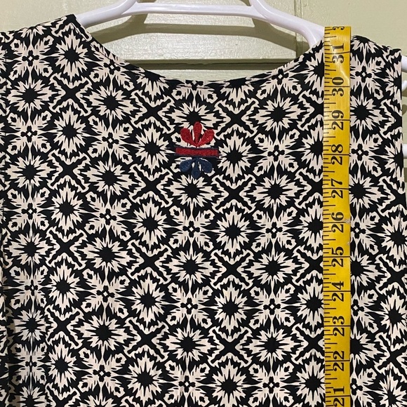 Anthropologie THMI Embroidered Boho Dress Tassel Tie Neck 2 Tiered Flouncy Skirt - Picture 14 of 15